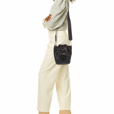 Valentino By Mario Valentino Jules Dollaro Monogram Leather Bucket Bag