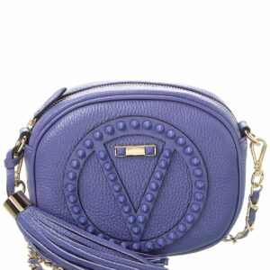 Valentino By Mario Valentino Nina Rock Leather Crossbody ONE SIZE Blue