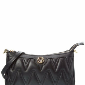 Valentino By Mario Valentino Jeanette Diamond Leather Shoulder Bag ONE SIZE Black