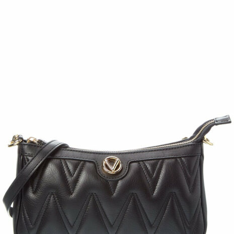 Valentino By Mario Valentino Jeanette Diamond Leather Shoulder Bag ONE SIZE Black