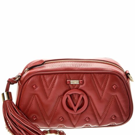 Valentino By Mario Valentino Bella Diamond Leather Crossbody ONE SIZE Red