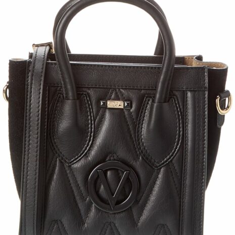Valentino By Mario Valentino Eva Diamond Leather Tote ONE SIZE Black