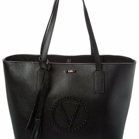 Valentino By Mario Valentino Soho Rock Leather Tote ONE SIZE Black
