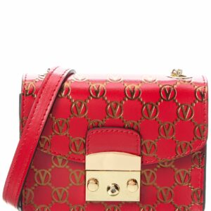 Valentino By Mario Valentino Bijou Monogram Leather Crossbody ONE SIZE Red