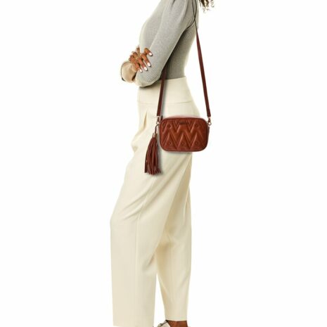 Valentino By Mario Valentino Amel Diamond Leather Crossbody