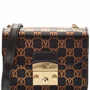 Valentino By Mario Valentino Bijou Monogram Leather Crossbody ONE SIZE Black