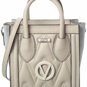 Valentino By Mario Valentino Eva Diamond Leather Tote ONE SIZE Grey Multi
