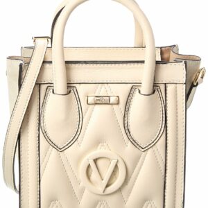 Valentino By Mario Valentino Eva Diamond Leather Tote ONE SIZE White