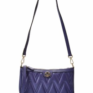 Valentino By Mario Valentino Jeanette Diamond Leather Shoulder Bag ONE SIZE Blue