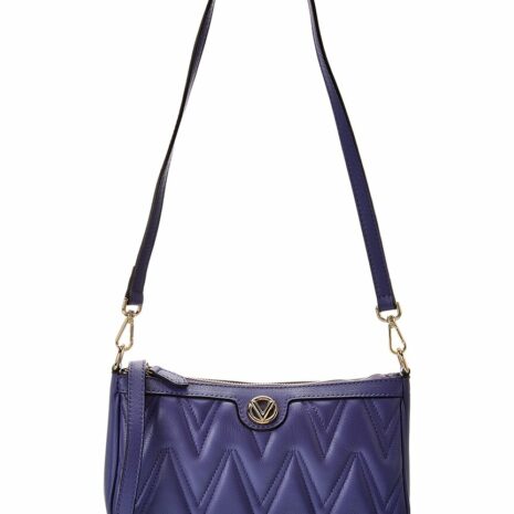 Valentino By Mario Valentino Jeanette Diamond Leather Shoulder Bag ONE SIZE Blue