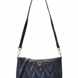 Valentino By Mario Valentino Jeanette Diamond Leather Shoulder Bag ONE SIZE Blue