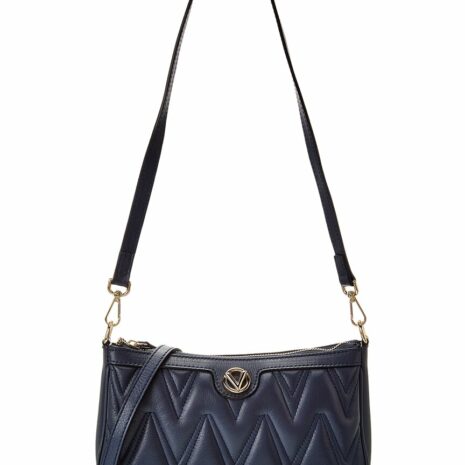 Valentino By Mario Valentino Jeanette Diamond Leather Shoulder Bag ONE SIZE Blue