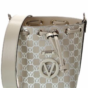 Valentino By Mario Valentino Jules Monogram Leather Bucket Bag ONE SIZE Grey Multi