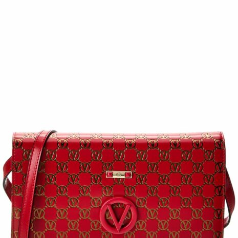 Valentino By Mario Valentino Lena Monogram Leather Shoulder Bag ONE SIZE Red