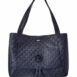Valentino By Mario Valentino Ollie Dollaro Monogram Leather Tote ONE SIZE Blue