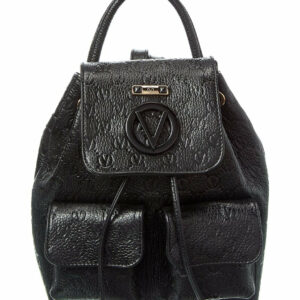 Valentino By Mario Valentino Abraham Dollaro Monogram Leather Backpack ONE SIZE Black