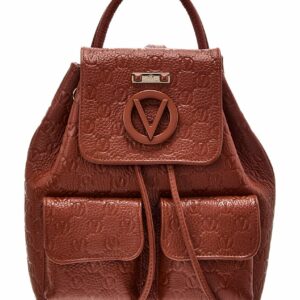 Valentino By Mario Valentino Abraham Dollaro Monogram Leather Backpack ONE SIZE Cinnamon