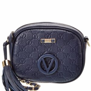 Valentino By Mario Valentino Nina Dollaro Monogram Leather Crossbody ONE SIZE Blue