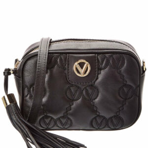 Valentino By Mario Valentino Amel Monogram Leather Crossbody ONE SIZE Black