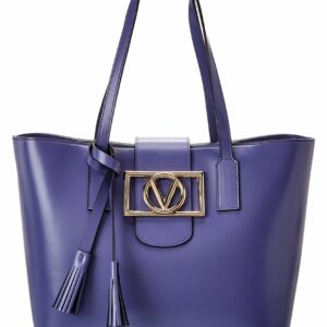 Valentino By Mario Valentino Marion Super V Leather Tote ONE SIZE Blue