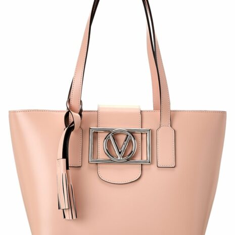 Valentino By Mario Valentino Delphine Super V Leather Tote ONE SIZE Pink