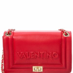 Valentino By Mario Valentino Alice Embossed Leather Shoulder Bag ONE SIZE Red
