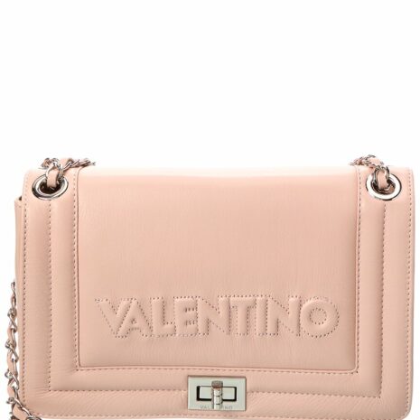 Valentino By Mario Valentino Alice Embossed Leather Shoulder Bag ONE SIZE Pink