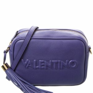 Valentino By Mario Valentino Mia Embossed Leather Crossbody ONE SIZE Blue
