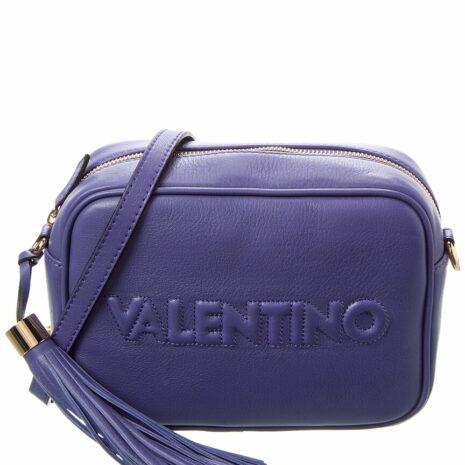 Valentino By Mario Valentino Mia Embossed Leather Crossbody ONE SIZE Blue