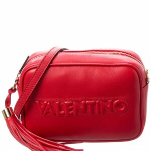 Valentino By Mario Valentino Mia Embossed Leather Crossbody ONE SIZE Red