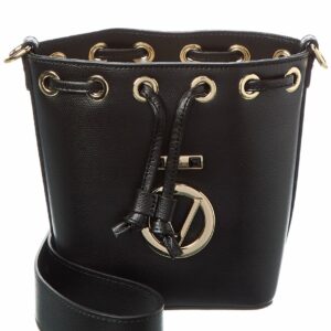 Valentino By Mario Valentino Jules Bonbonniere Leather Bucket Bag ONE SIZE Black