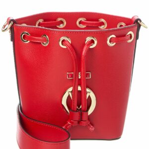Valentino By Mario Valentino Jules Bonbonniere Leather Bucket Bag ONE SIZE Red
