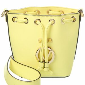 Valentino By Mario Valentino Jules Bonbonniere Leather Bucket Bag ONE SIZE Yellow