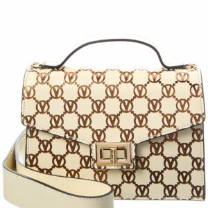 Valentino By Mario Valentino Titti Monogram Leather Satchel ONE SIZE White