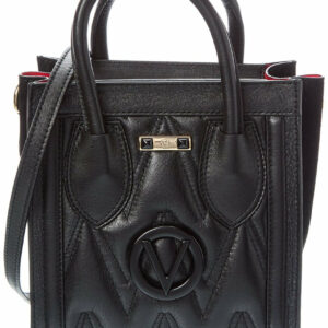 Valentino By Mario Valentino Eva Diamond Leather Tote ONE SIZE Black