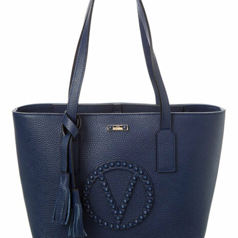 Valentino By Mario Valentino Prince Rock Leather Tote ONE SIZE Blue