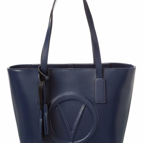 Valentino By Mario Valentino Prince Broderie Leather Tote ONE SIZE Blue