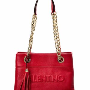 Valentino By Mario Valentino Kali Embossed Leather Shoulder Bag ONE SIZE Red