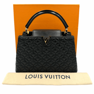 LV Capucines mm Blue Taurillon Silver
