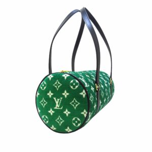 LV Papillon 30 Green Monogram Jacquard Velvet