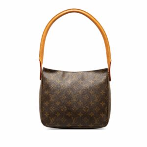 Brown LV Monogram Looping MM Shoulder Bag