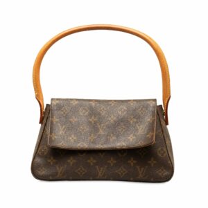 Brown LV Monogram Looping Mini Shoulder Bag