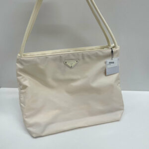 Prada Nylon Creamy White Tessuto City Tote Bag