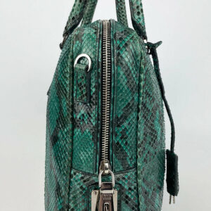 Prada Teal Snakeskin Python Top Handle Tote