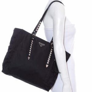 Prada VELA Nylon Studded Tote