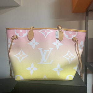 LV Monogram Giant By The Pool Neverfull MM Light Pink