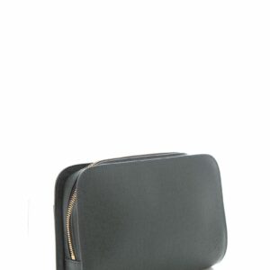 LV fresh Green Taiga Leather Zip Around Clutch