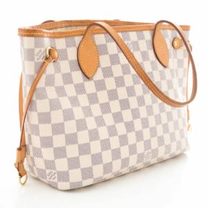 LV White Neverfull Damier Tote PM