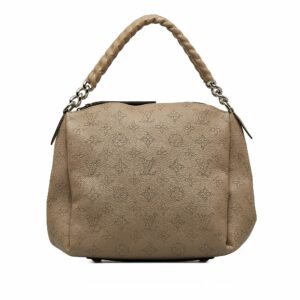 Beige LV Monogram Mahina Babylone Chain BB Satchel