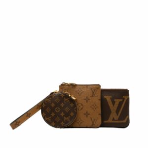 Brown LV Monogram Reverse Giant Trio Pouch